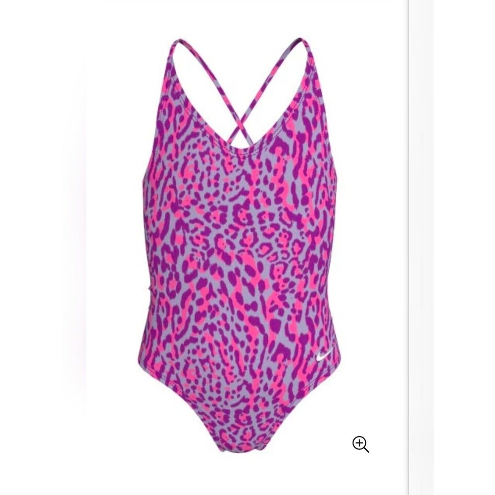 Nike Girls Wild Lace Up One Piece Swimsuit Small